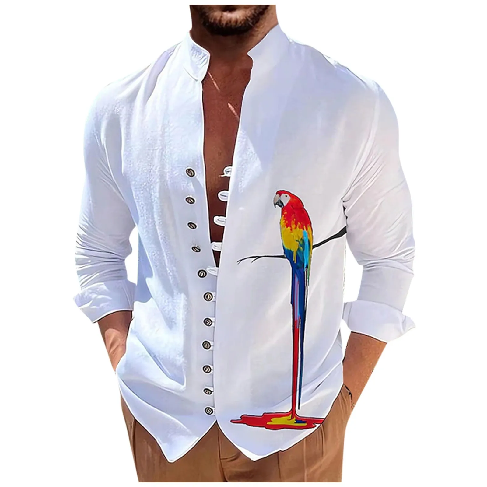 New Men'S Retro Shirts Classic Trend Cotton And Linen Casual Loose Long-Sleeved Shirts Fashion Animal Print Button-Down Shirts
New Men'S Retro Shirts Classic Trend Cotton And Linen Casual Loose Long-Sleeved Shirts Fashion Animal Print Button-Down Shirts