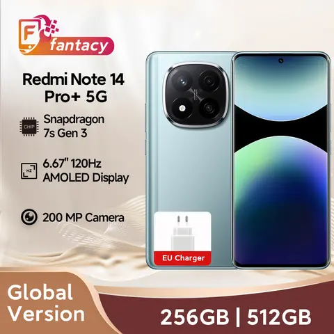 Global Version Xiaomi Redmi Note 14 Pro+ Plus 5G Smartphone Snapdragon 7s Gen 3 200MP AI Camera 5110mAh NFC IP68
