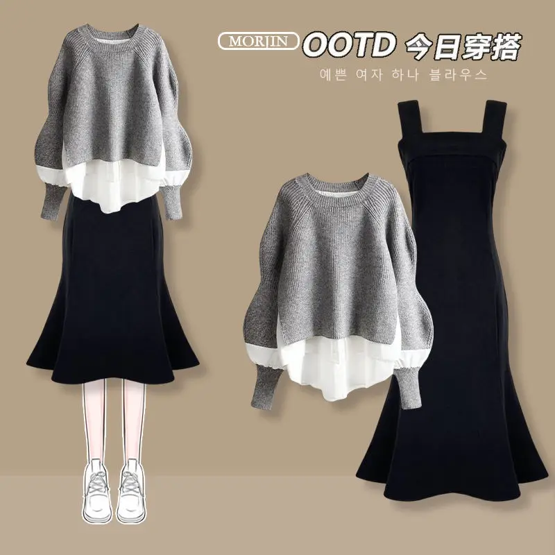 Women Spring Autumn New O-Neck Knitted Top Dress Set High Waist Long Skirt 2-piece Set Casual
Women Spring Autumn New O-Neck Knitted Top Dress Set High Waist Long Skirt 2-piece Set Casual