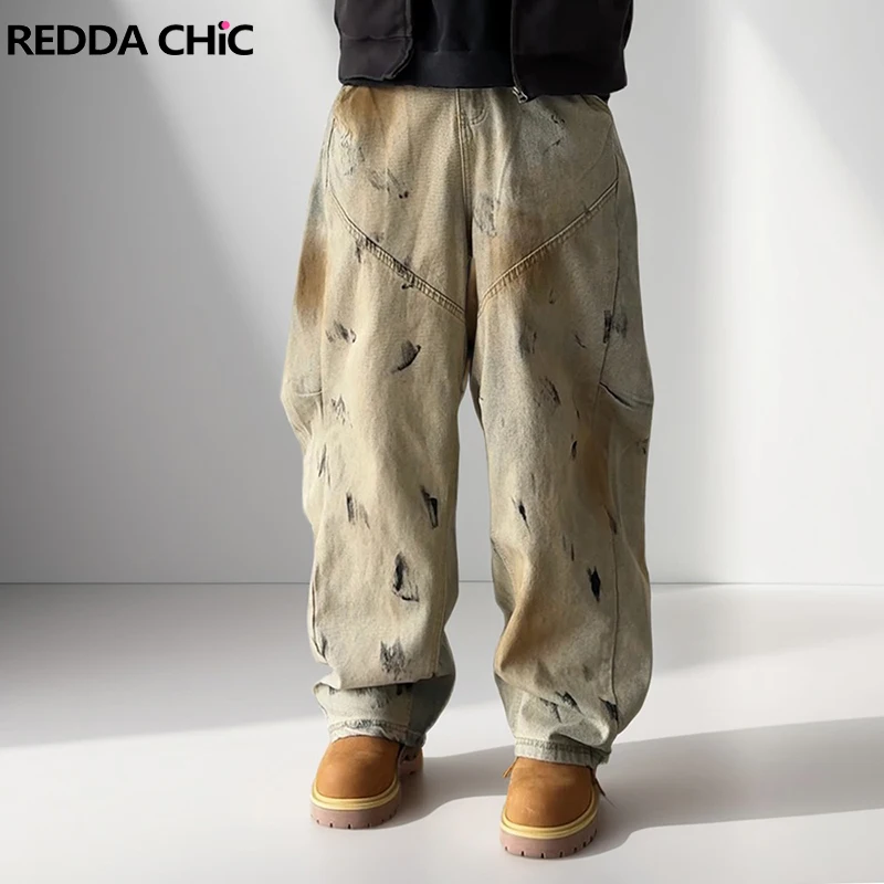 REDDACHiC 2000s Distressed Wide Leg Jeans Men's Trousers Y2k Vintage Dirty Washed Pleated Barrel Denim Pants Hip Hop Streetwear
REDDACHiC 2000s Distressed Wide Leg Jeans Men's Trousers Y2k Vintage Dirty Washed Pleated Barrel Denim Pants Hip Hop Streetwear