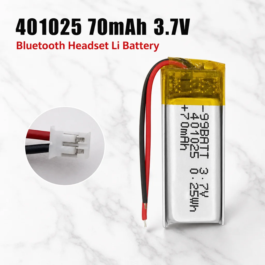1-10pcs 401025 3.7V 70mAh LiPo Battery Lithium Polymer Cell for Bluetooth Headset, Voice Recorder, Handheld Fan, Selfie Stick
1-10pcs 401025 3.7V 70mAh LiPo Battery Lithium Polymer Cell for Bluetooth Headset, Voice Recorder, Handheld Fan, Selfie Stick