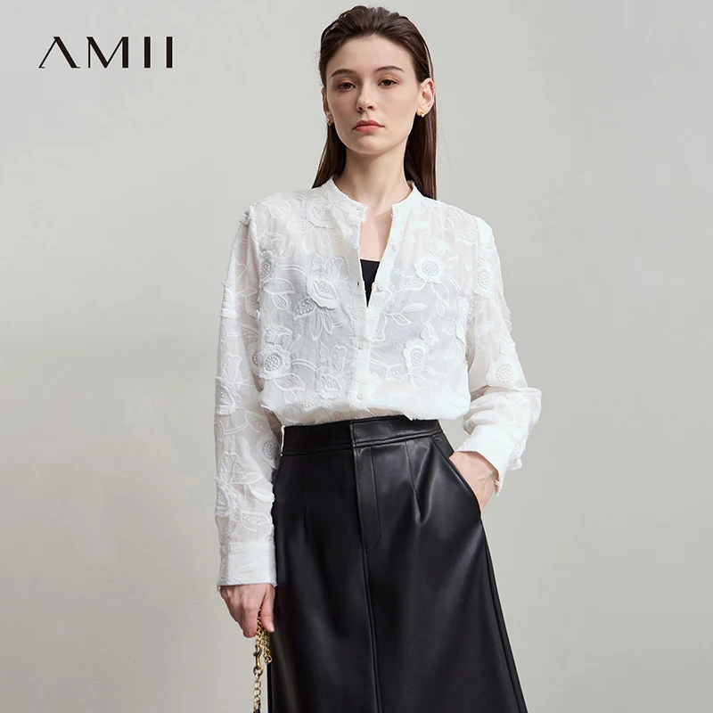 AMII 2025 Autumn New Elegant Embroidery Women's Shirt Stand Collar Wide Shoulder Office Lady Loose Blouses Women Tops 12543066
AMII 2025 Autumn New Elegant Embroidery Women's Shirt Stand Collar Wide Shoulder Office Lady Loose Blouses Women Tops 12543066