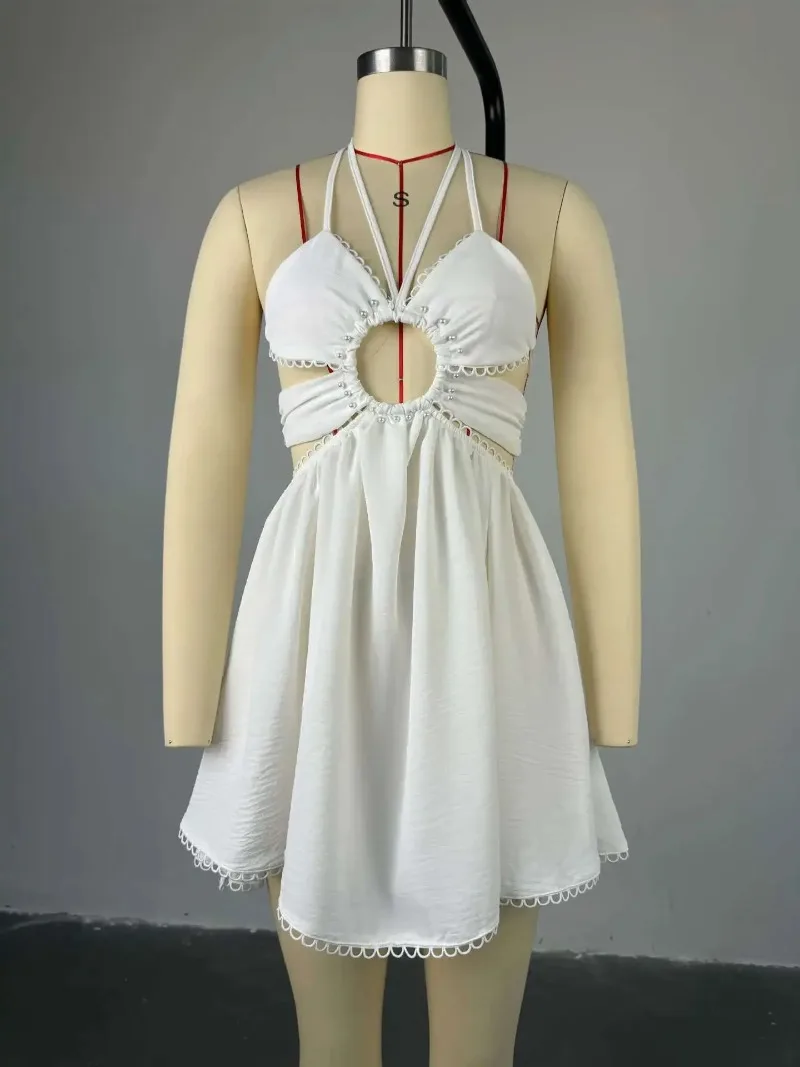 2025 Women Halter Strap Sleeveless Mini A-Line Dress Sexy Beading Backless Streetwear Evening Night Club Party Dresses
2025 Women Halter Strap Sleeveless Mini A-Line Dress Sexy Beading Backless Streetwear Evening Night Club Party Dresses