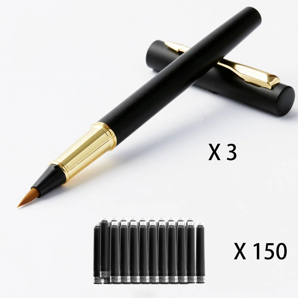 3 PCS Portable Fountain Pen Type Calligraphy Brushes Soft Hair Business Calligraphy Pen Writing Metal Practice Brush School 
3 PCS Portable Fountain Pen Type Calligraphy Brushes Soft Hair Business Calligraphy Pen Writing Metal Practice Brush School