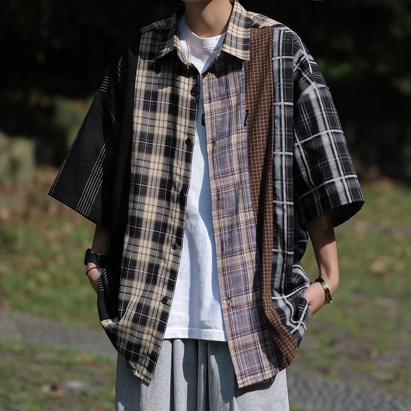 Men's Plaid Shirt Summer Print Short Sleeve Top Tees Fashion Casual Social Shirts Lapel Button Oversized Men Clothing B50
Men's Plaid Shirt Summer Print Short Sleeve Top Tees Fashion Casual Social Shirts Lapel Button Oversized Men Clothing B50