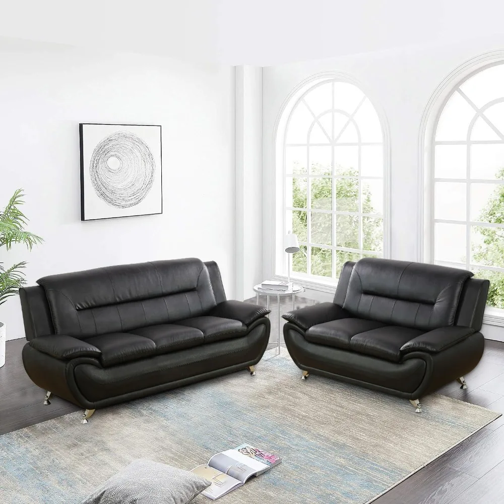 Faux Leather Sofa Couch Set, Living Room Sofa and Loveseat Set, Leather Couch and Loveseat Set for Living Room Office Home
Faux Leather Sofa Couch Set, Living Room Sofa and Loveseat Set, Leather Couch and Loveseat Set for Living Room Office Home