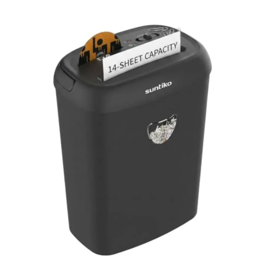 Home Office Cross Cut Paper Shredder, Steel Blades, Black, P-4 High Security for Credit Cards CDs Staples, 14 Sheets, 6.6 Gal B
Home Office Cross Cut Paper Shredder, Steel Blades, Black, P-4 High Security for Credit Cards CDs Staples, 14 Sheets, 6.6 Gal B