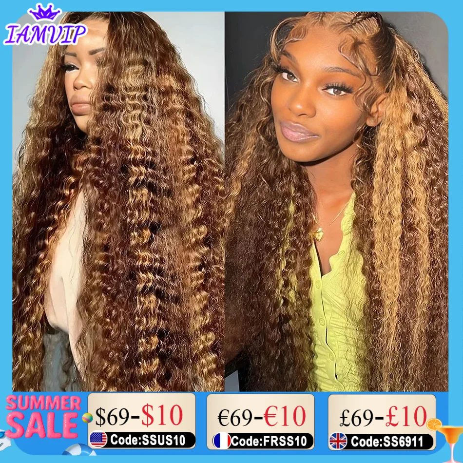 Highlight 250% 30 36 Inch 13x4 13x6 Frontal Kinky Curly Hd Water Human Hair Wigs Ombre 4/27 Water 4x4 Lace Closure Glueless Wear
Highlight 250% 30 36 Inch 13x4 13x6 Frontal Kinky Curly Hd Water Human Hair Wigs Ombre 4/27 Water 4x4 Lace Closure Glueless Wear