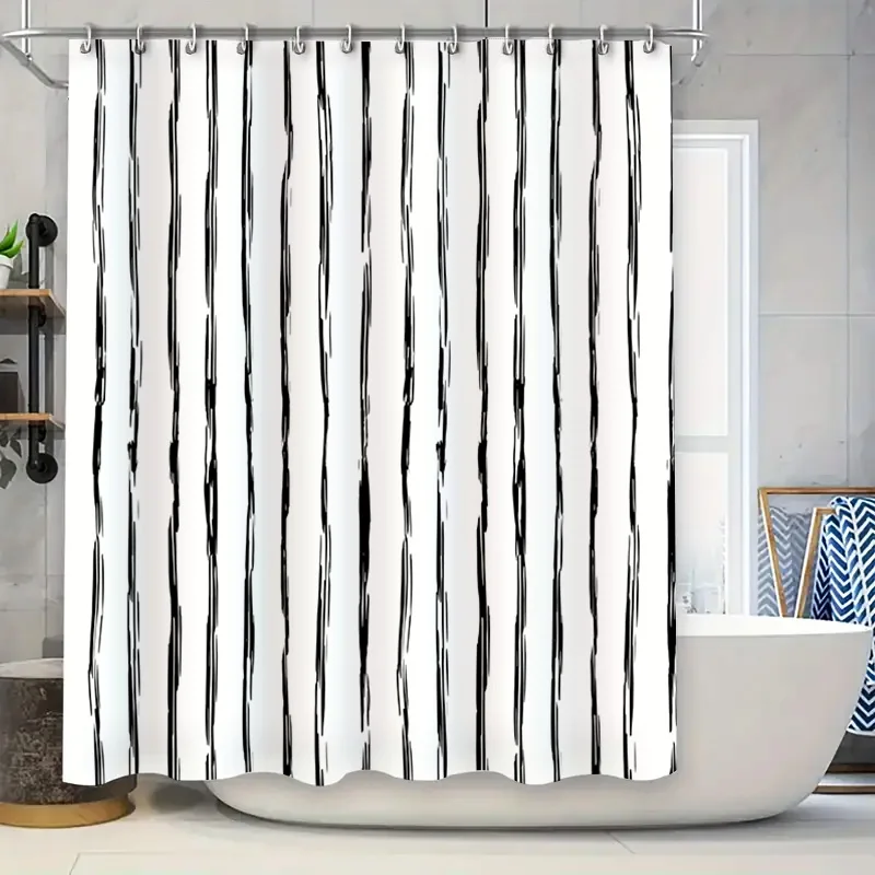 Black and White Striped Shower Curtain Waterproof Decoration Home Bathroom Decor Window Treatment Panel Modern Kitchen Hanging C
Black and White Striped Shower Curtain Waterproof Decoration Home Bathroom Decor Window Treatment Panel Modern Kitchen Hanging C