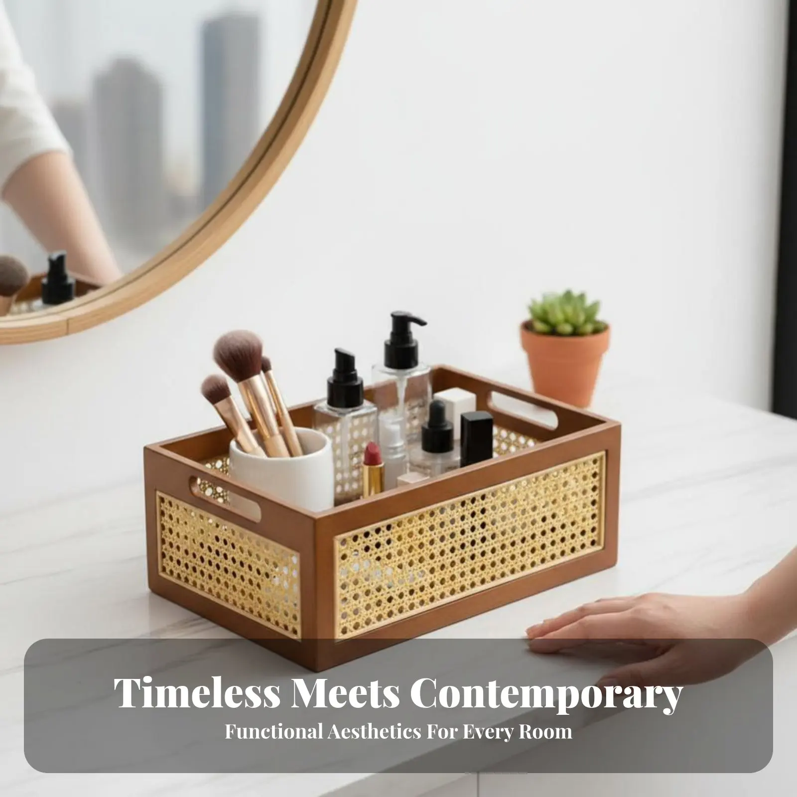 Woven Rectangular Bin Handwoven Organizer Basket Multi-Purpose Natural Aesthetic for Homeowners, Dressing Table, Living Room
Woven Rectangular Bin Handwoven Organizer Basket Multi-Purpose Natural Aesthetic for Homeowners, Dressing Table, Living Room