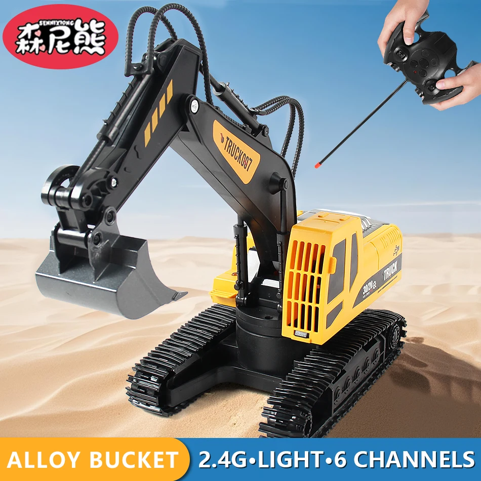 SENNIXIONG Remote Control Excavator RTR Alloy Bucket 6 Channel City Construction Vehicle RC Truck Digger Toys for Children Gift
SENNIXIONG Remote Control Excavator RTR Alloy Bucket 6 Channel City Construction Vehicle RC Truck Digger Toys for Children Gift