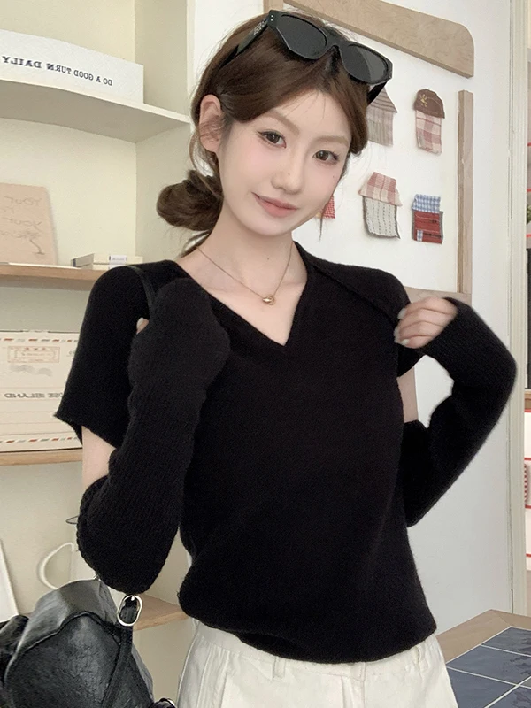 Bla V-Ne Knitted Base irt Women's Spring Faion Slimming Design Top Soft Polyester Casual Wear for Campus Travel Commu...
Bla V-Ne Knitted Base irt Women's Spring Faion Slimming Design Top Soft Polyester Casual Wear for Campus Travel Commu...