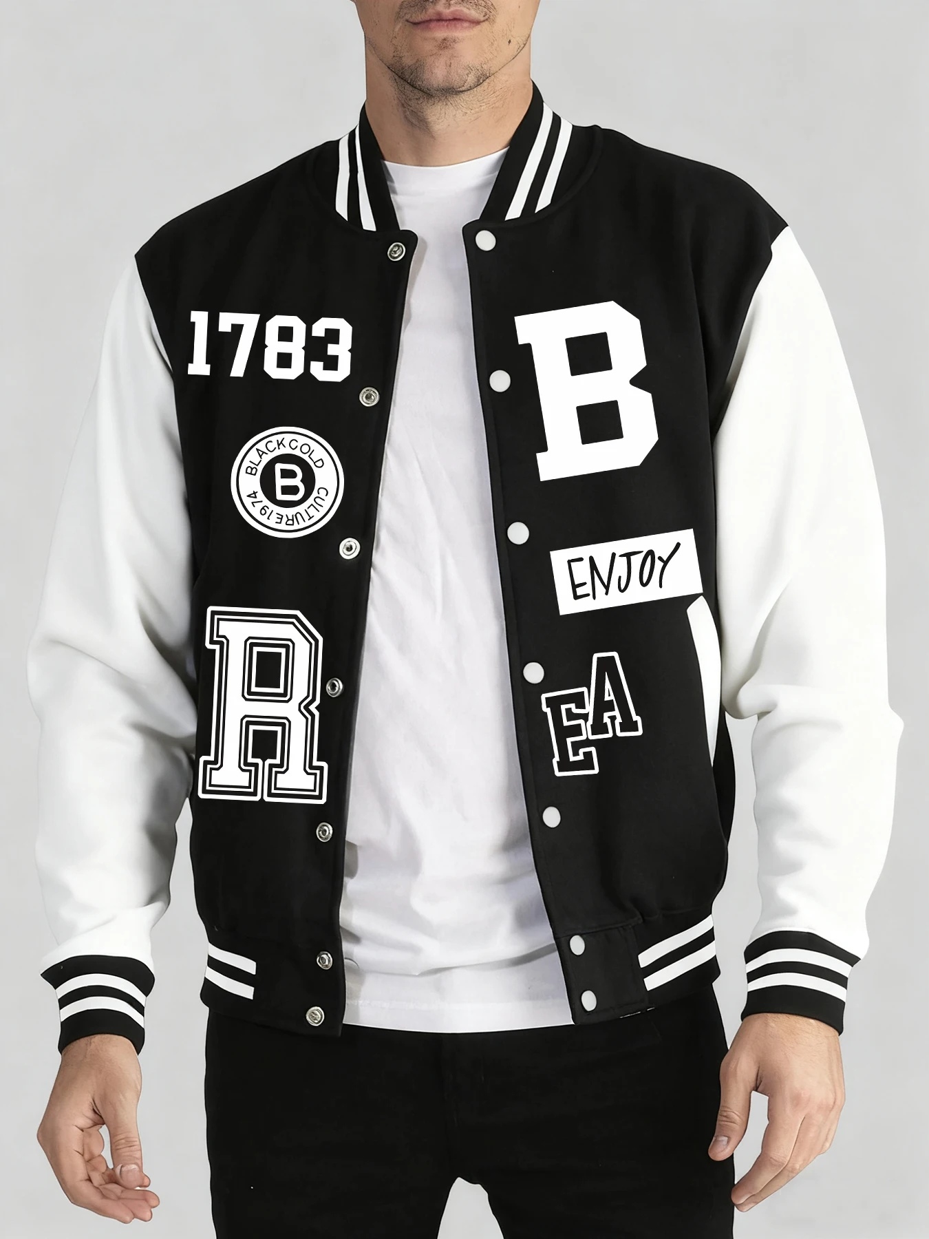 Enjoy Text 1783 Print 2 Colors Man Autumn Winter Clothes Casual Street Baseball Jersey Loose Gothic Jackets Sports Fashion Veste
Enjoy Text 1783 Print 2 Colors Man Autumn Winter Clothes Casual Street Baseball Jersey Loose Gothic Jackets Sports Fashion Veste