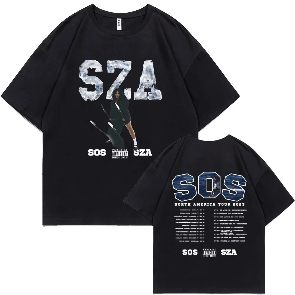 Rapper SZA SOS Double Sided Graphic Tshirt Men Women Hip Hop Vintage T-shirt Male Oversized Streetwear Men's Cotton T Shirts
Rapper SZA SOS Double Sided Graphic Tshirt Men Women Hip Hop Vintage T-shirt Male Oversized Streetwear Men's Cotton T Shirts