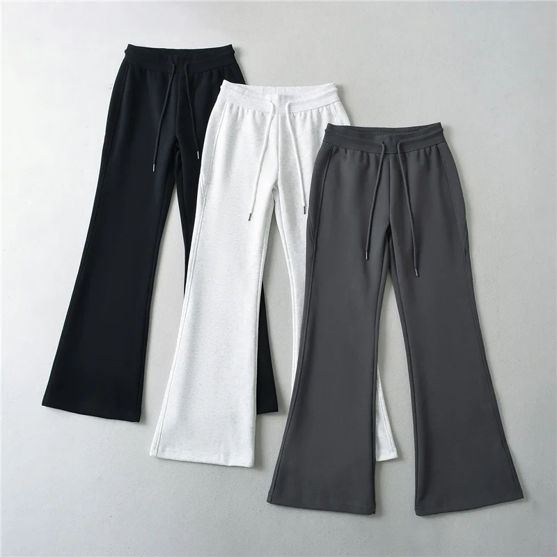 Стильные женские спортивные брюки-клеш с высокой талией и эластичным поясом, повседневные, с эффектом удлинения ног
Стильные женские спортивные брюки-клеш с высокой талией и эластичным поясом, повседневные, с эффектом удлинения ног