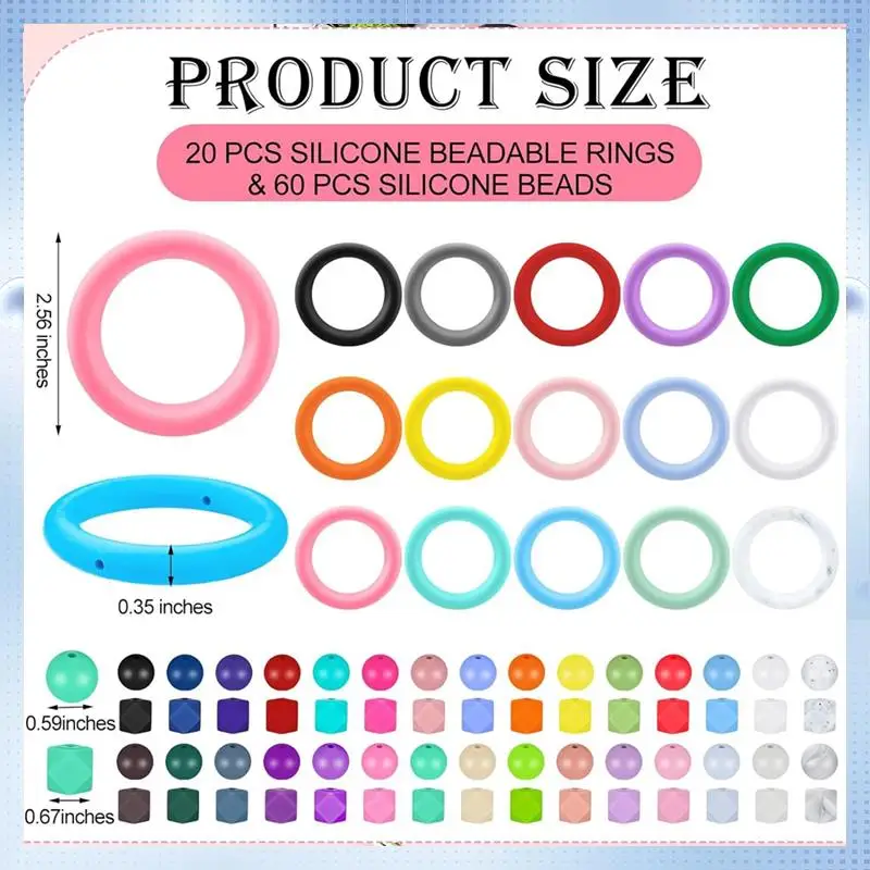 ABP-15 Sets Silicone Beaded Ring Making Kit,65Mm Round Silicone Ring Silicone Beads Keychain Tassel For DIY Keychain Beads Durab
ABP-15 Sets Silicone Beaded Ring Making Kit,65Mm Round Silicone Ring Silicone Beads Keychain Tassel For DIY Keychain Beads Durab