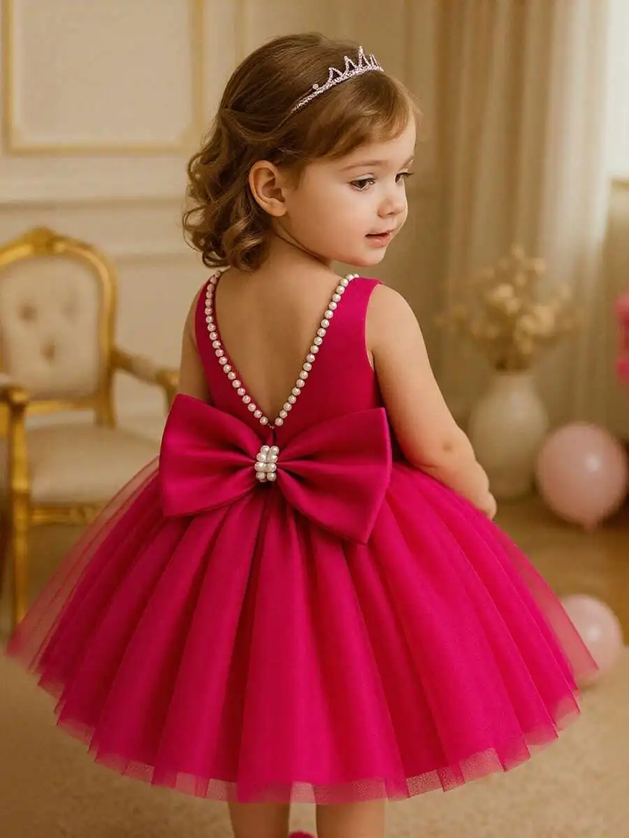Sleeveless V-Neck Bow Backless Tulle Evening Dress For Formal Occasion
Sleeveless V-Neck Bow Backless Tulle Evening Dress For Formal Occasion