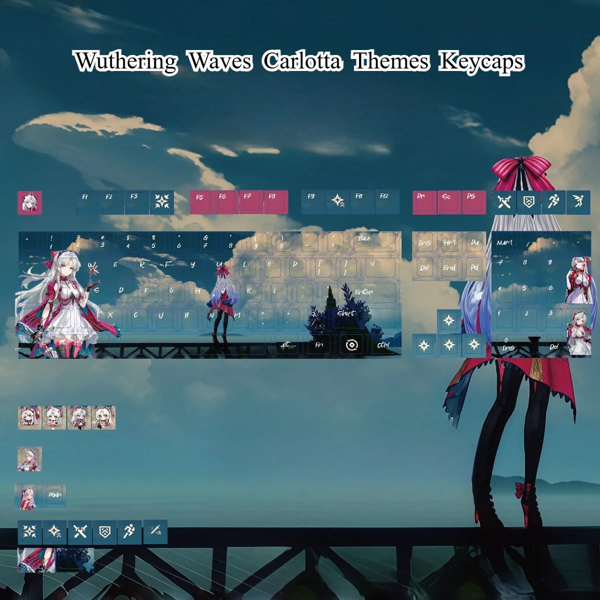 123 Keys/Set Wuthering Waves Carlotta Cute Girl PBT Keycaps Anime Games Beauty Key Caps Cherry Height DIY Mechanical Keyboards
123 Keys/Set Wuthering Waves Carlotta Cute Girl PBT Keycaps Anime Games Beauty Key Caps Cherry Height DIY Mechanical Keyboards