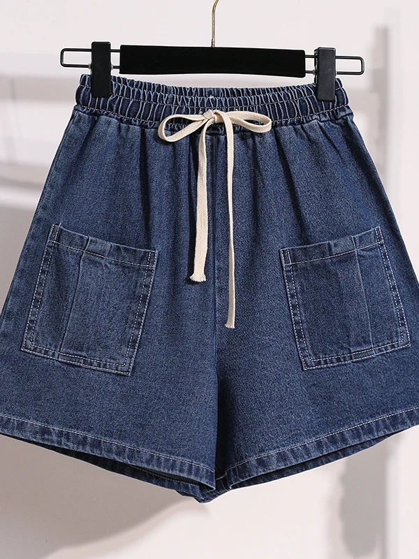Summer Washed Cotton Shorts Casual High Waist Drawstring Loose Fit Slimming Versatile Denim Shorts for plus Size Women
Summer Washed Cotton Shorts Casual High Waist Drawstring Loose Fit Slimming Versatile Denim Shorts for plus Size Women