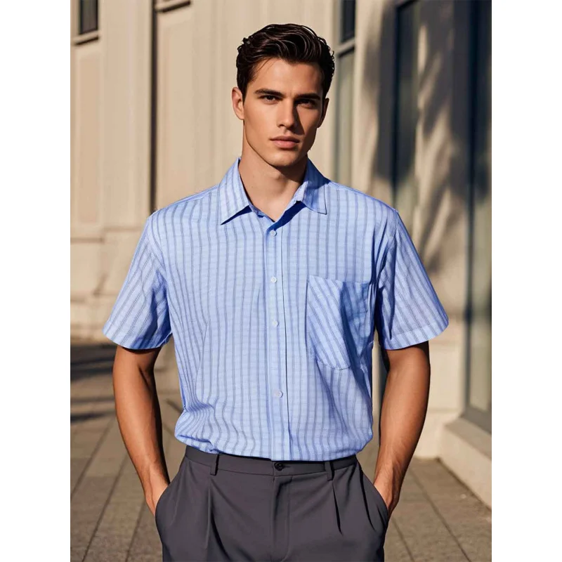 2025American Style Summer Men's Casual Simple Outdoor Striped Shirt Single-Breasted Turn-Down Collar Short Sleeve Men's Shirt
2025American Style Summer Men's Casual Simple Outdoor Striped Shirt Single-Breasted Turn-Down Collar Short Sleeve Men's Shirt