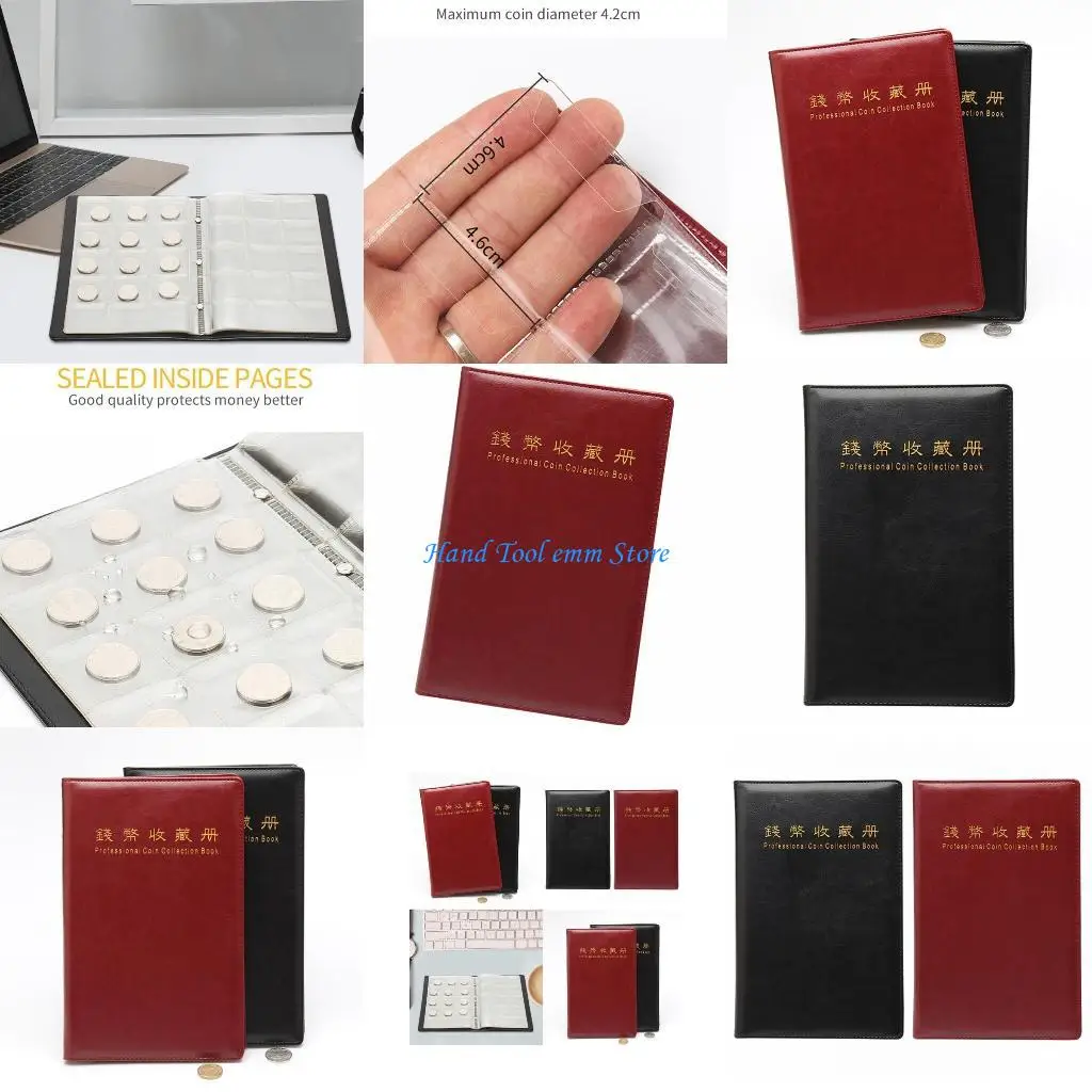 H37F Кожаный альбом для сбора монет для коллекционера, карманный держатель для сбора монет на 360 градусов
H37F Кожаный альбом для сбора монет для коллекционера, карманный держатель для сбора монет на 360 градусов