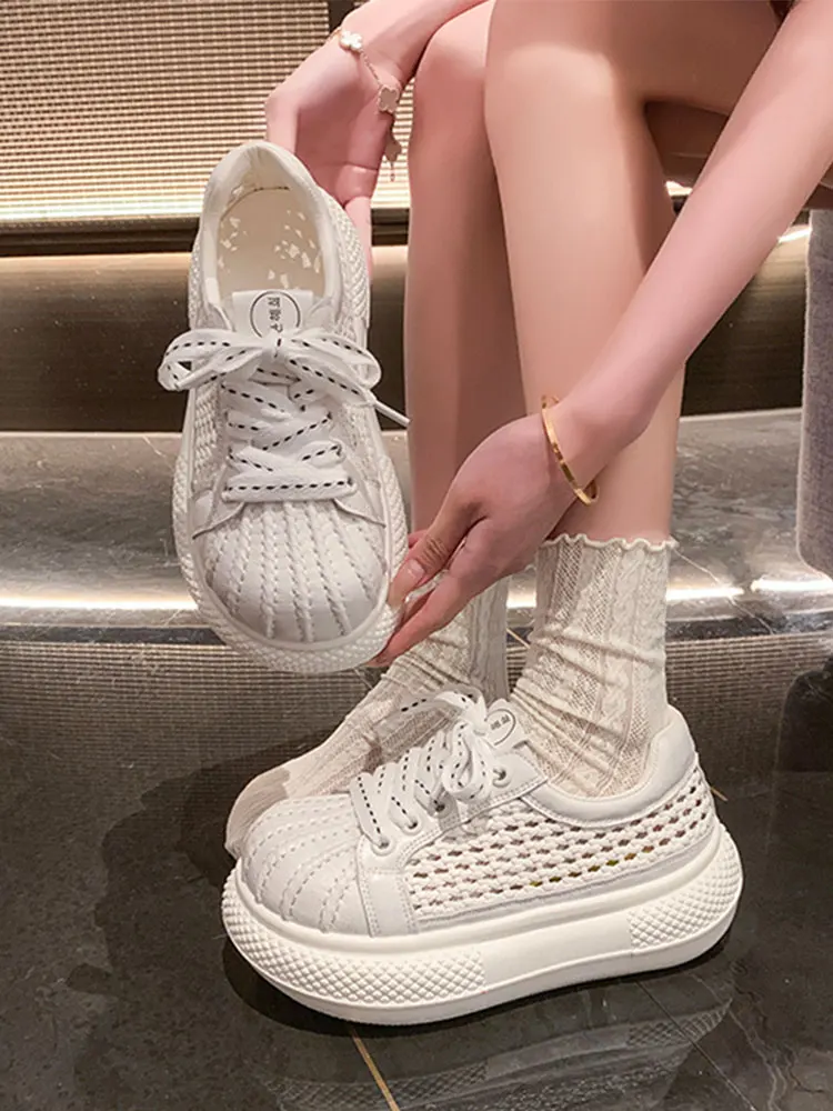 Light Head Thick Bottom Casual Shoes Women's Platform Shoes Summer Mesh Versatile Laced Low Top Sporty Flat Heel
Light Head Thick Bottom Casual Shoes Women's Platform Shoes Summer Mesh Versatile Laced Low Top Sporty Flat Heel