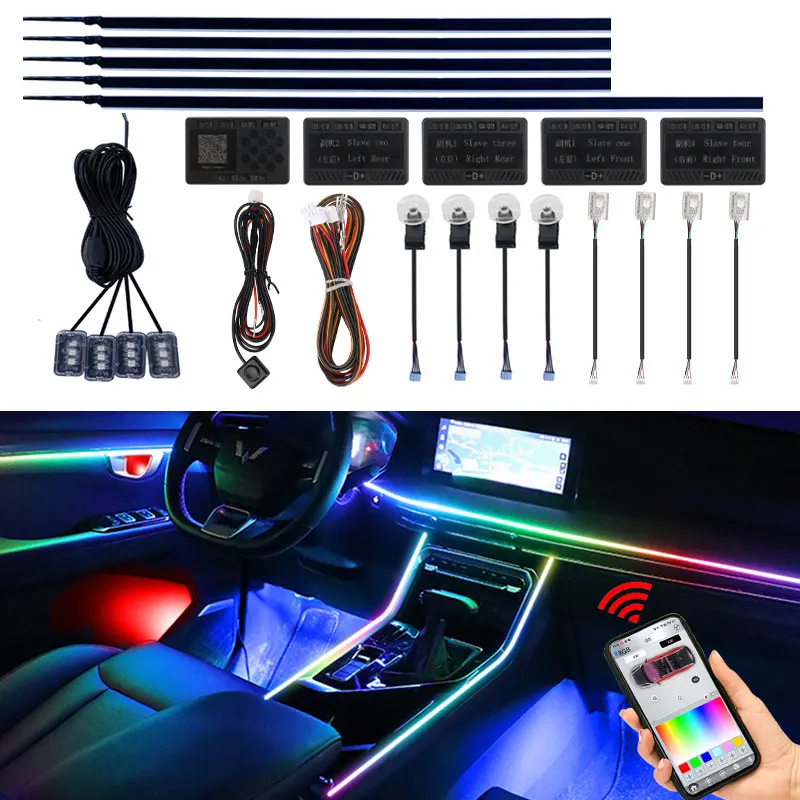 17IN1 Symphony RGB Dual Zone Car Interior Ambient Lights APP customized product Control Acrylic Strip Light Decoration Ambient
17IN1 Symphony RGB Dual Zone Car Interior Ambient Lights APP customized product Control Acrylic Strip Light Decoration Ambient