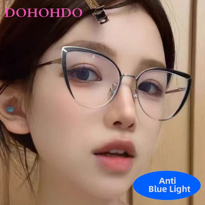 Trend TR90 Metal Cat Eye Anti-Blue Light Women's Glasses Fashion Designer Men Computer Reading Optical Eye Protection Eyeglasses
Trend TR90 Metal Cat Eye Anti-Blue Light Women's Glasses Fashion Designer Men Computer Reading Optical Eye Protection Eyeglasses