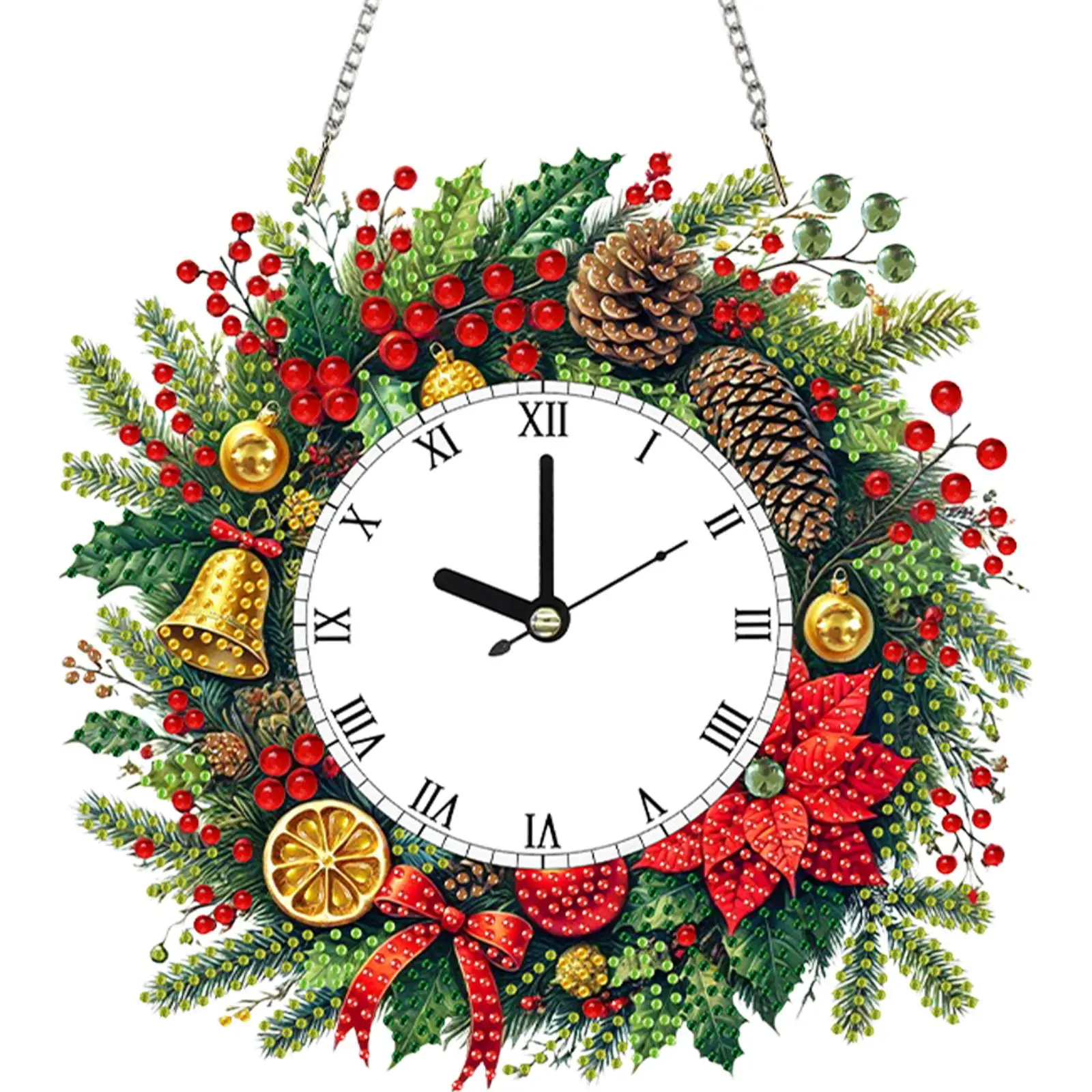 2D Flat DIY Christmas Wreath Diamond Clock Art Pendant Home Wall Decoration Craf
2D Flat DIY Christmas Wreath Diamond Clock Art Pendant Home Wall Decoration Craf