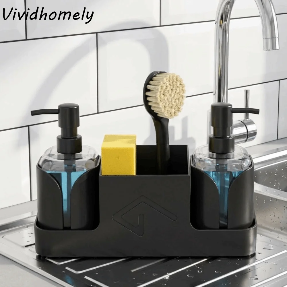 Refillable Kitchen Soap Dispenser Sponge Holder Plastic Dish Soap Dispenser Pump Bottle Hand Soap Dispenser Countertop Organizer
Refillable Kitchen Soap Dispenser Sponge Holder Plastic Dish Soap Dispenser Pump Bottle Hand Soap Dispenser Countertop Organizer