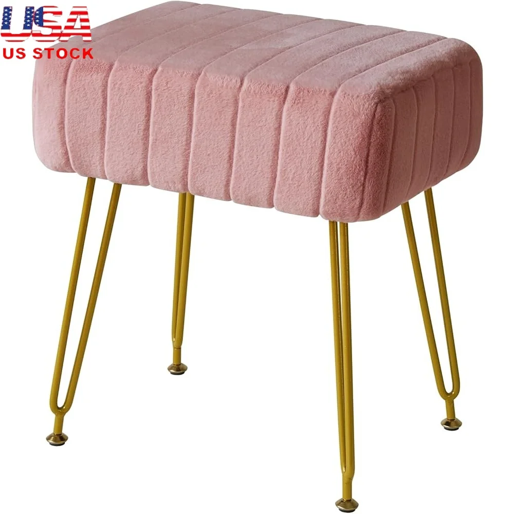 Velvet Footrest Ottoman Makeup Vanity Stool Golden Steel Legs Decorative Couch Pouf Multi-Functional Seat Adjustable Height
Velvet Footrest Ottoman Makeup Vanity Stool Golden Steel Legs Decorative Couch Pouf Multi-Functional Seat Adjustable Height