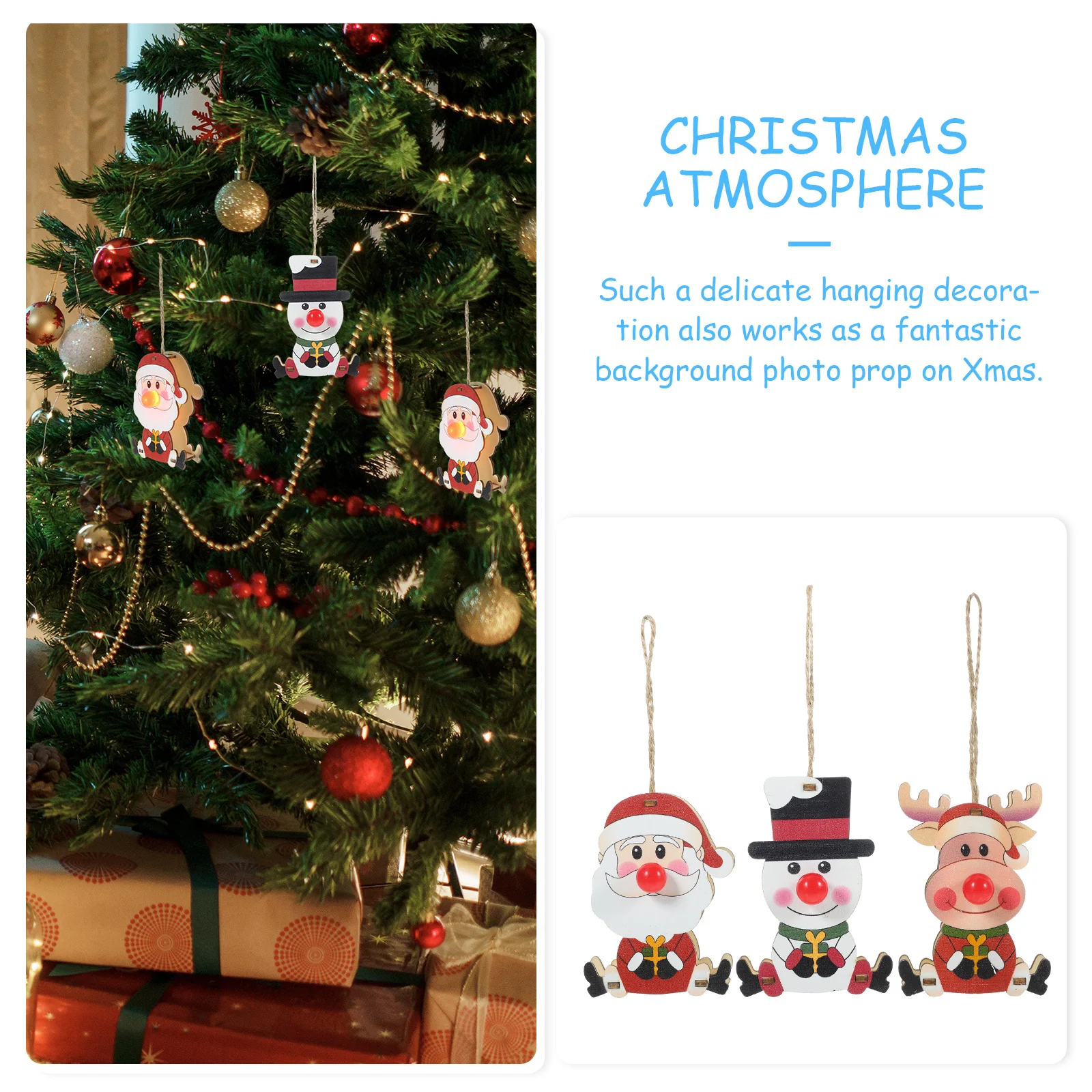 3Pcs Festive Christmas Pendant Glowing Reindeer Nose Hanging Ornament for Xmas Tree Holiday Party Indoor Outdoor Decor
3Pcs Festive Christmas Pendant Glowing Reindeer Nose Hanging Ornament for Xmas Tree Holiday Party Indoor Outdoor Decor