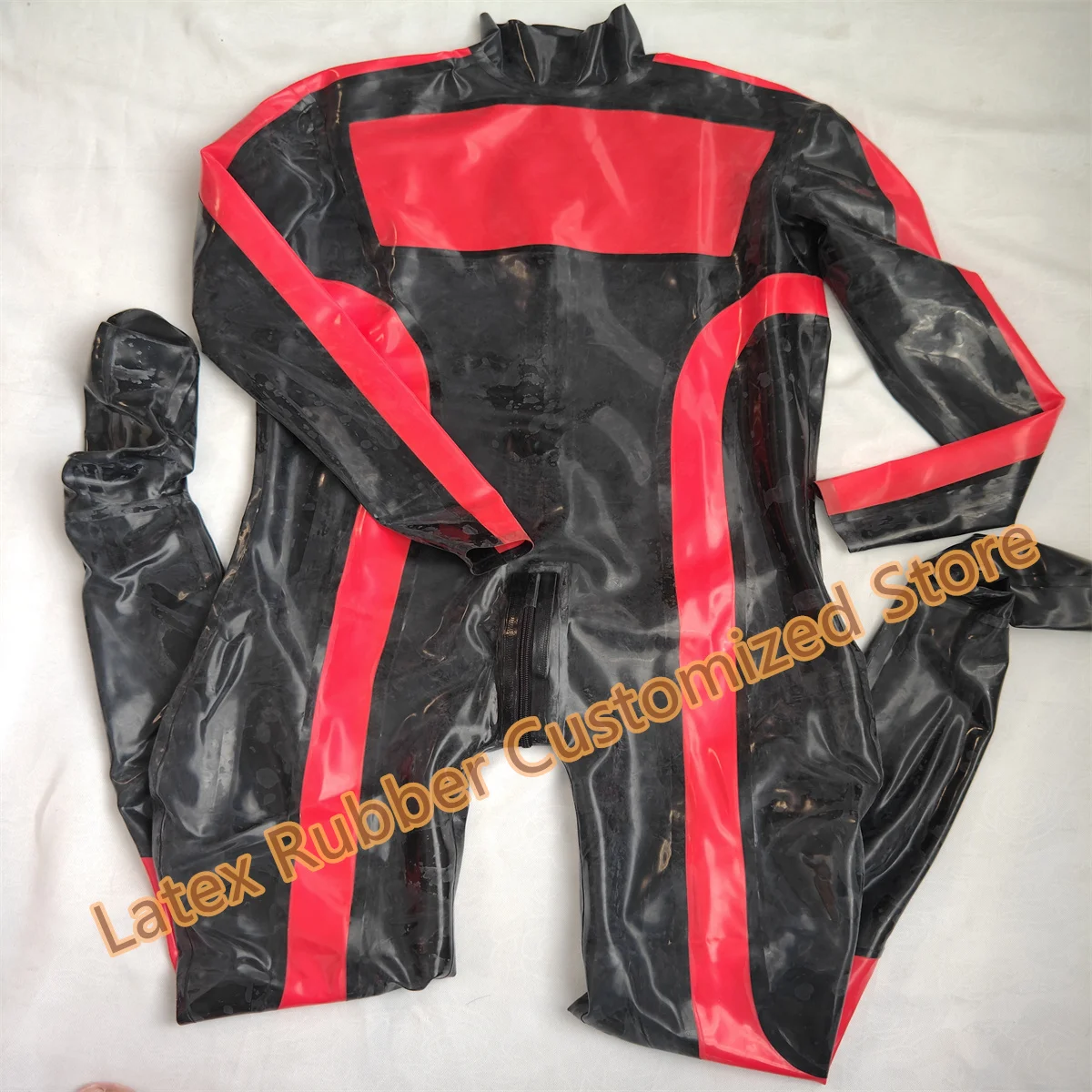 Handmade Gummi 100% Latex Catsuit Rubber Bodysuit Men Black with Red Tights Suit with Back Zipper Size S~XXL
Handmade Gummi 100% Latex Catsuit Rubber Bodysuit Men Black with Red Tights Suit with Back Zipper Size S~XXL