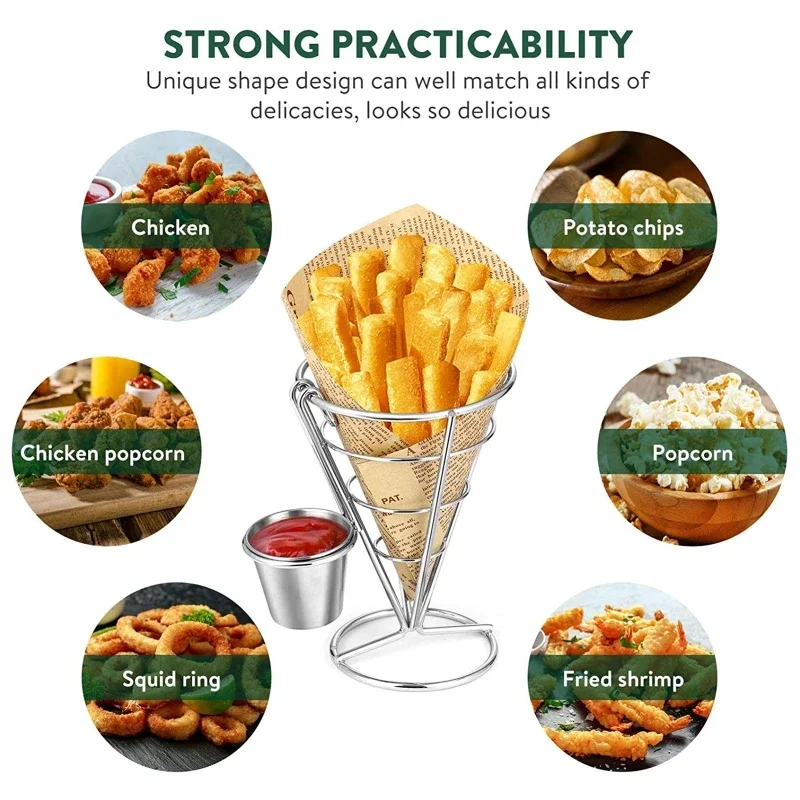 Fried Chicken Fries Rack Cone Display Snack Fries Durable Kitchen Accessories Restaurant Creative Tableware Stainless Steel
Fried Chicken Fries Rack Cone Display Snack Fries Durable Kitchen Accessories Restaurant Creative Tableware Stainless Steel