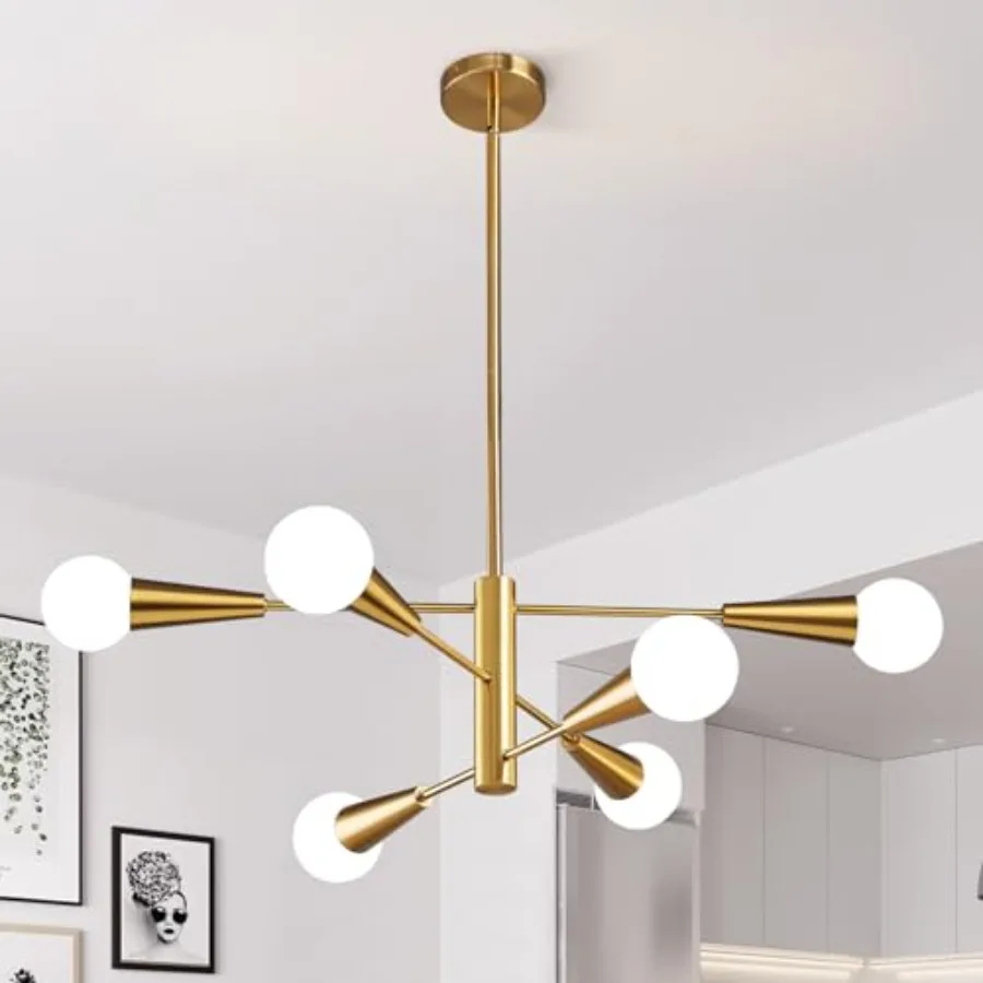 Sputnik Chandelier Modern Chandelier E26 Mid Century Ceiling Light Fixture Height Adjustable Hanging Pendant Lighting for Dinin
Sputnik Chandelier Modern Chandelier E26 Mid Century Ceiling Light Fixture Height Adjustable Hanging Pendant Lighting for Dinin