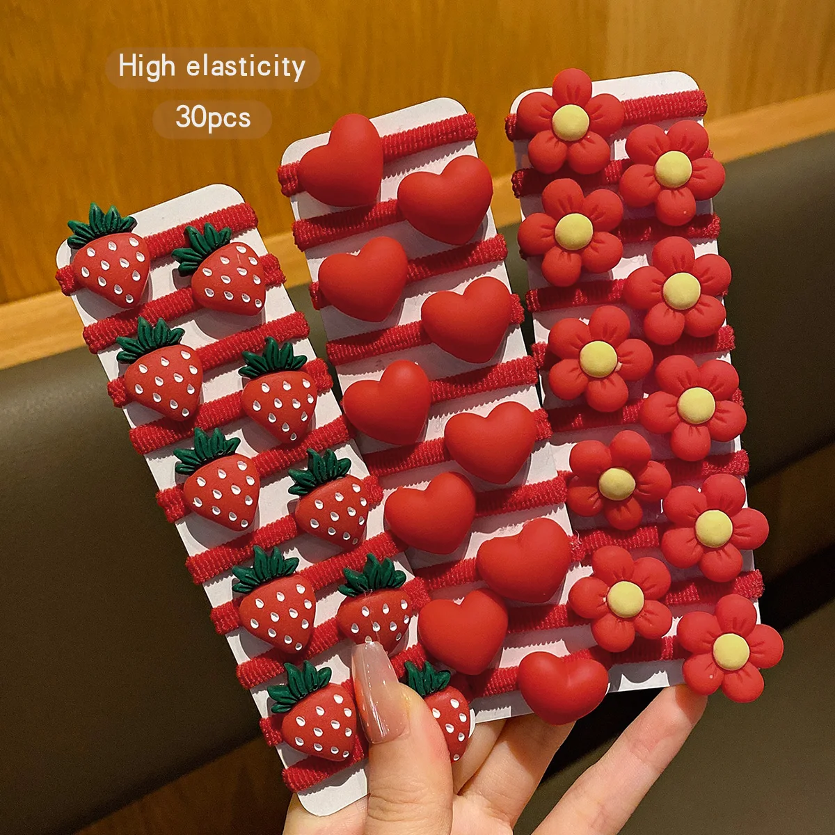 30 red flower strawberry elastic bands, sweet wind-driven hair accessories suitable for daily use
30 red flower strawberry elastic bands, sweet wind-driven hair accessories suitable for daily use
