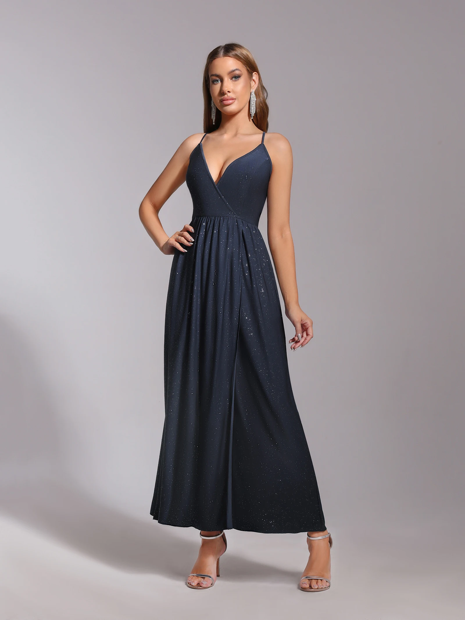 Женские элегантные вечерние платья 1920, темно-синие, с длинной перекрестной спинкой, простые платья с разрезом для выпускного вечера, Vestidos Gala 
Женские элегантные вечерние платья 1920, темно-синие, с длинной перекрестной спинкой, простые платья с разрезом для выпускного вечера, Vestidos Gala