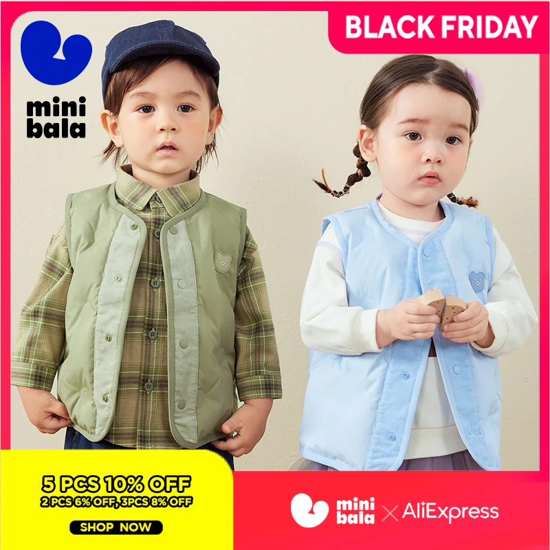 Mini Bala Cute Collarless Down Vest for Boys and Girls Winter New Product Baby Warm Fashionable Down Vest
Mini Bala Cute Collarless Down Vest for Boys and Girls Winter New Product Baby Warm Fashionable Down Vest