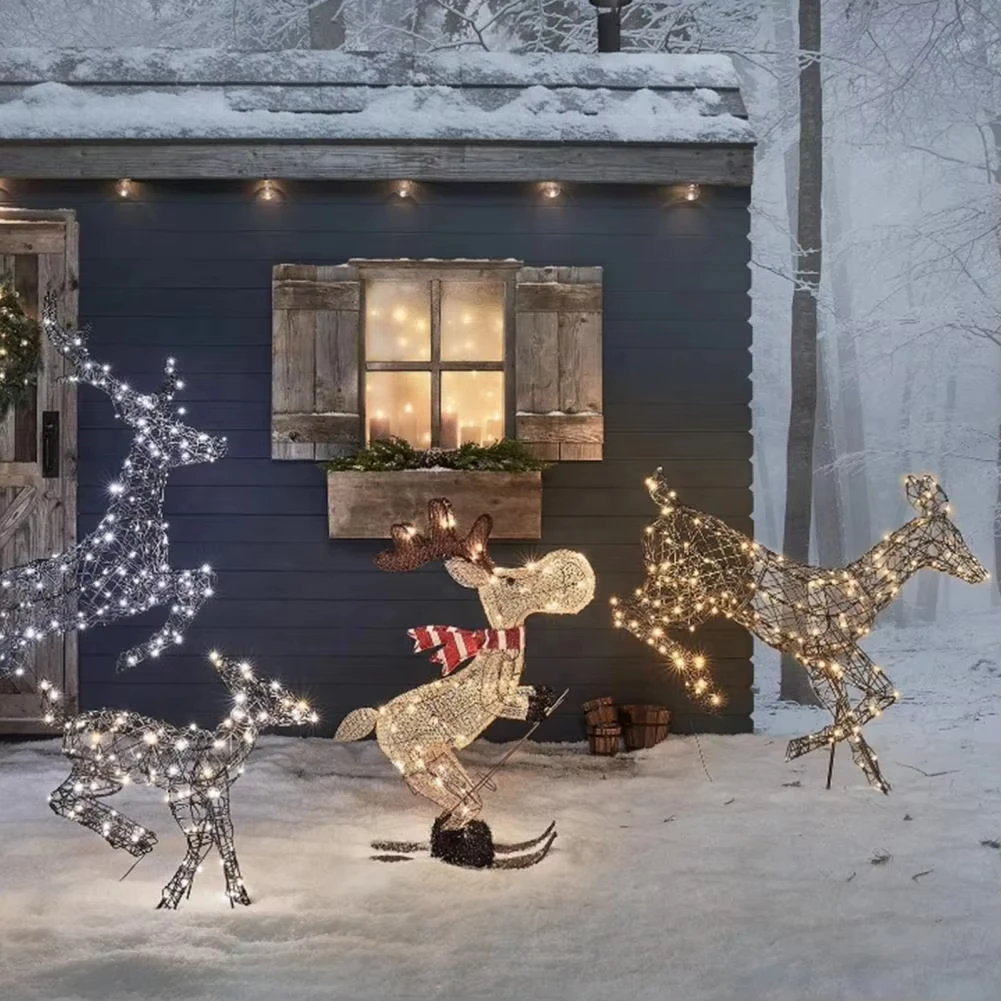 Со светодиодной подсветкой для рождественских украшений, светящиеся лыжные украшения с оленями, украшения для газона с оленями, 3d светящиеся украшения с оленями
Со светодиодной подсветкой для рождественских украшений, светящиеся лыжные украшения с оленями, украшения для газона с оленями, 3d светящиеся украшения с оленями