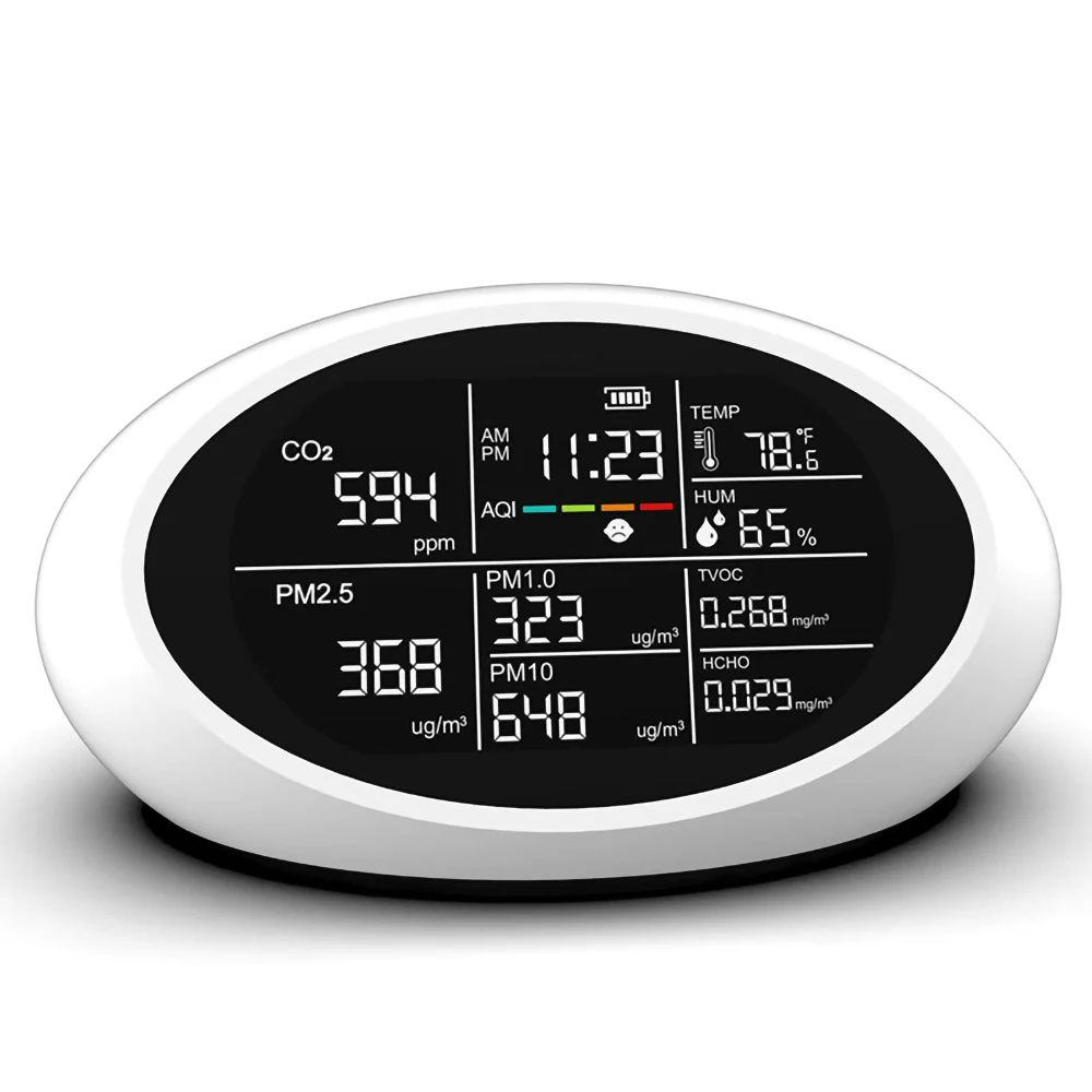 Air Quality Detector LCD Display Multifunction Gas Detector CO2/PM2.5/Temperature/Humidity Sensor Air Concentration Gas Analyzer
Air Quality Detector LCD Display Multifunction Gas Detector CO2/PM2.5/Temperature/Humidity Sensor Air Concentration Gas Analyzer