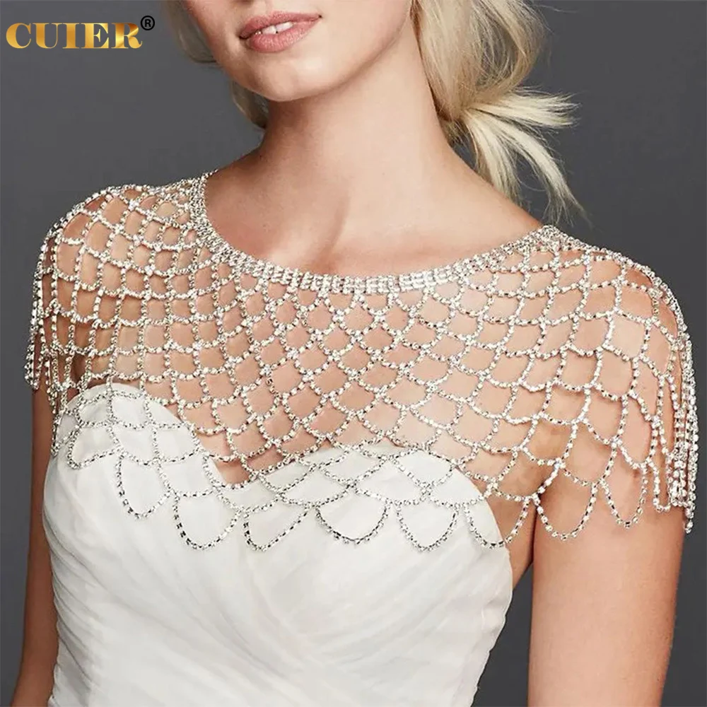 CUIER 1PC Elegant Full Rhinestone Mesh Shoulder Jewelry for Wedding Dress Accessories Body Chain Jewelry Necklace
CUIER 1PC Elegant Full Rhinestone Mesh Shoulder Jewelry for Wedding Dress Accessories Body Chain Jewelry Necklace