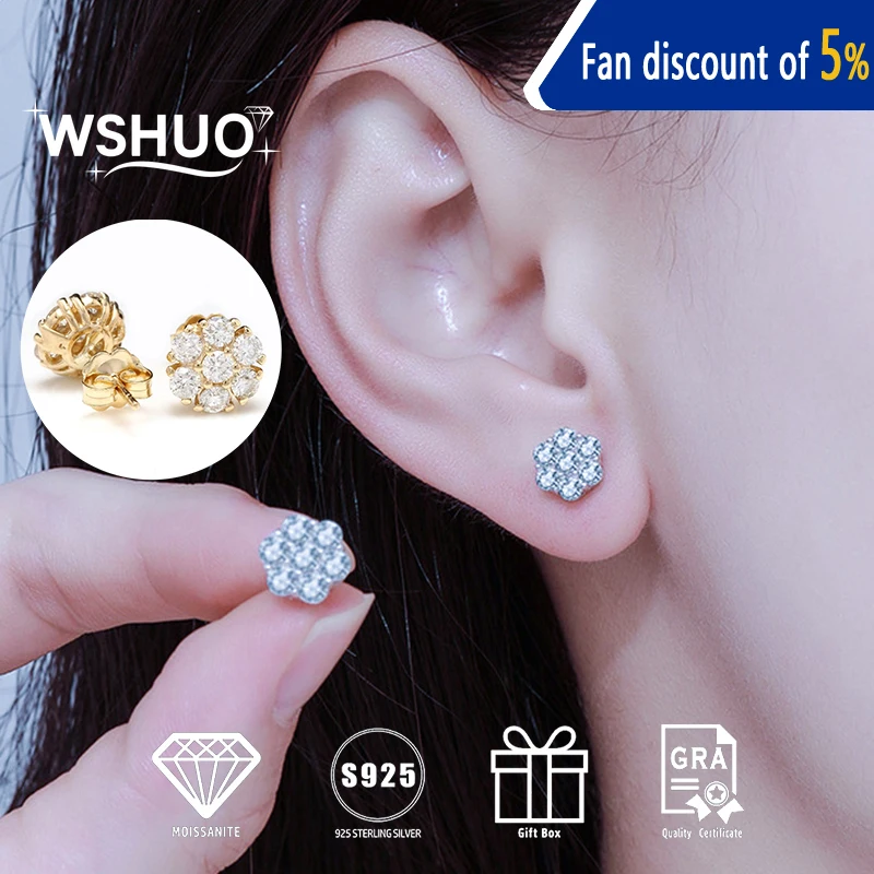 0.8-1 carat Flower Full Moissanite Stud Earrings for Women 925 Sterling Silver Diamond Cluster Earring Wedding Jewelry Gift GRA
0.8-1 carat Flower Full Moissanite Stud Earrings for Women 925 Sterling Silver Diamond Cluster Earring Wedding Jewelry Gift GRA