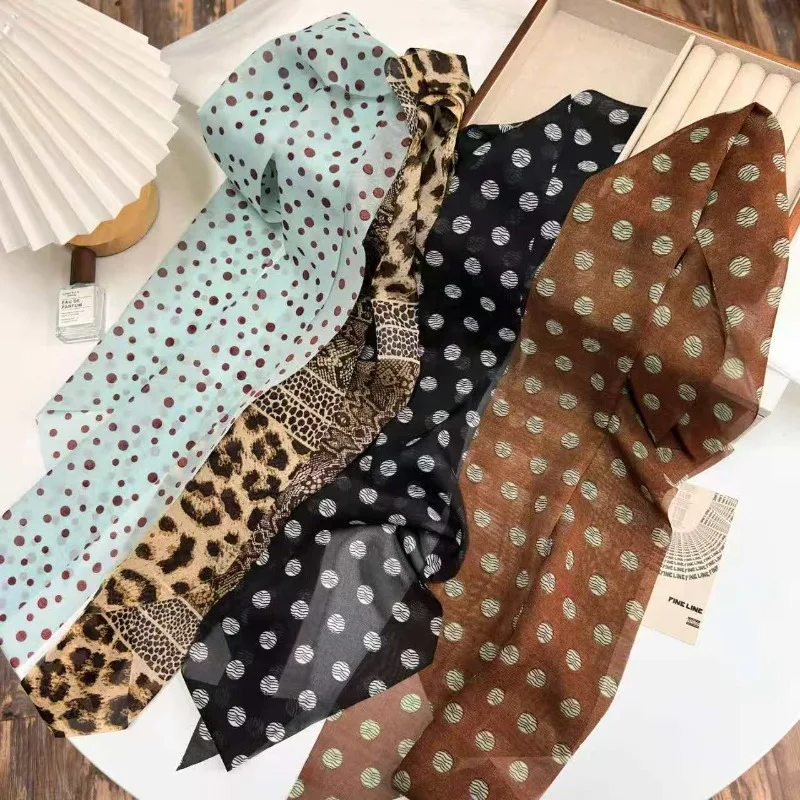 Polka Dot Leopard Print Scarf Fashion Long Strip Scarf Neck Scarf Lightweight Soft Fabric Decorative Accessory for Women Daily
Polka Dot Leopard Print Scarf Fashion Long Strip Scarf Neck Scarf Lightweight Soft Fabric Decorative Accessory for Women Daily
