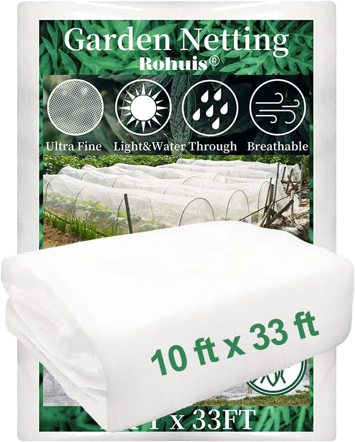 Ultra Fine Mesh Garden Netting 10x33ft - Pest Barrier for Vegetables, Fruits & Flowers
Ultra Fine Mesh Garden Netting 10x33ft - Pest Barrier for Vegetables, Fruits & Flowers