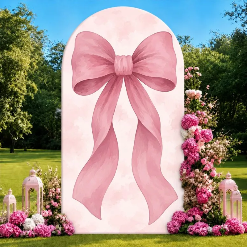 Single Side Arch Backdrop Cover Elegant Pink Bow Background Cloth for Wedding or Party Decor with Floral Arrangements
Single Side Arch Backdrop Cover Elegant Pink Bow Background Cloth for Wedding or Party Decor with Floral Arrangements