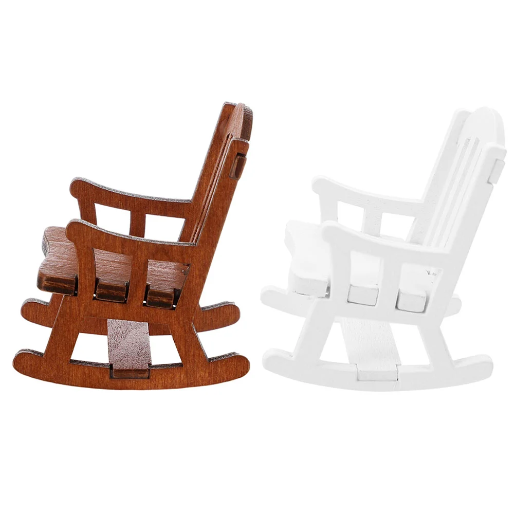 2 Pcs Miniature Wooden Rocking Chair Model White Coffee House Furniture Decor Simple Realistic Sturdy Fine
2 Pcs Miniature Wooden Rocking Chair Model White Coffee House Furniture Decor Simple Realistic Sturdy Fine