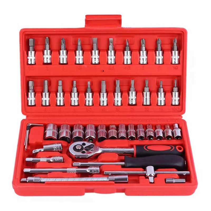 1/4 Inch Socket Kit With Quick Release Ratchet, Screwdriver Set, Car And Truck Manual Extension Auto Repair Tools Easy To Use
1/4 Inch Socket Kit With Quick Release Ratchet, Screwdriver Set, Car And Truck Manual Extension Auto Repair Tools Easy To Use