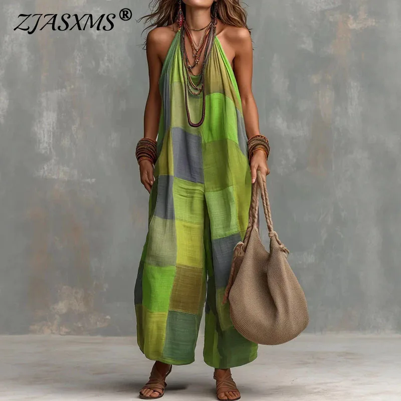 Spring Colorful Geometric Print Female Jumpsuit Sexy Sleeveless Halter Hollow Women Romper New Summer Wide Leg Trousers Overalls
Spring Colorful Geometric Print Female Jumpsuit Sexy Sleeveless Halter Hollow Women Romper New Summer Wide Leg Trousers Overalls