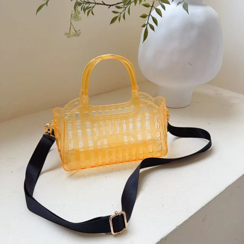 Transparent Jelly Woven Handbag Women's Summer Beach Bag Leisure Hollow Out Vegetable Basket Crossbody Mini Storage Bag
Transparent Jelly Woven Handbag Women's Summer Beach Bag Leisure Hollow Out Vegetable Basket Crossbody Mini Storage Bag