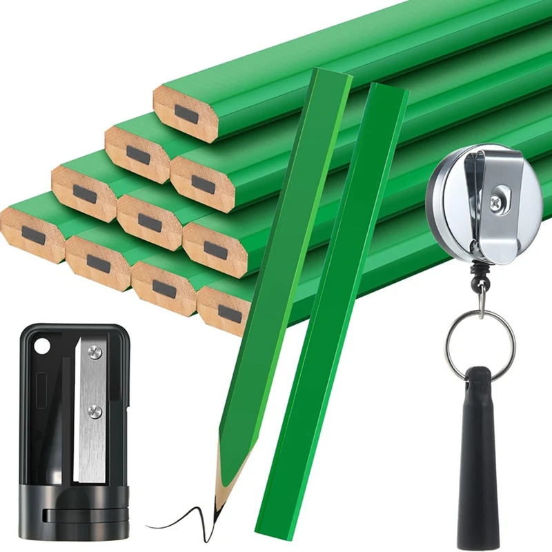 B-T 14 Pcs Carpenter Pencils, 7 Inches Flat Octagonal Hard Woodworking Construction Pencils With Pencil Sharpener
B-T 14 Pcs Carpenter Pencils, 7 Inches Flat Octagonal Hard Woodworking Construction Pencils With Pencil Sharpener